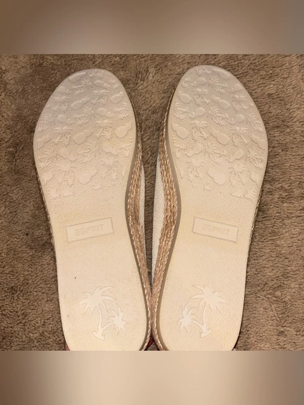 Esprit Beige Canvas Slip-On Espadrilles